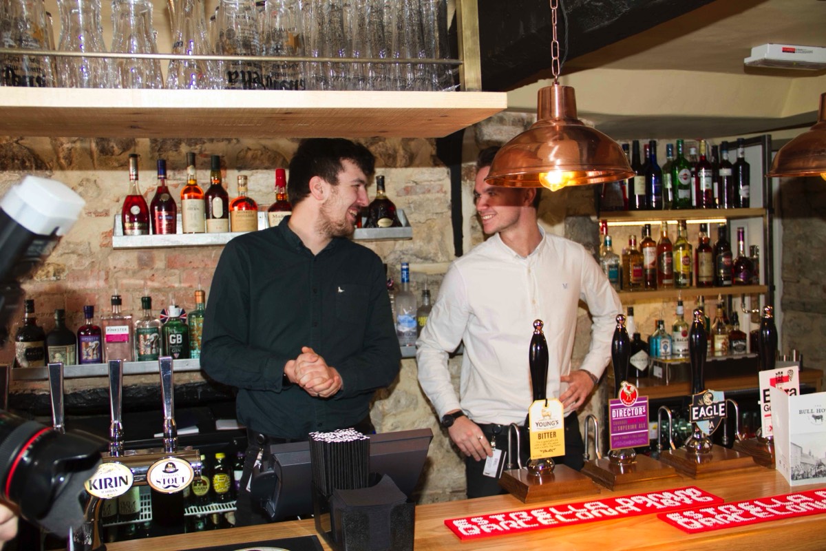 The Bull Opening Day - drinks being served