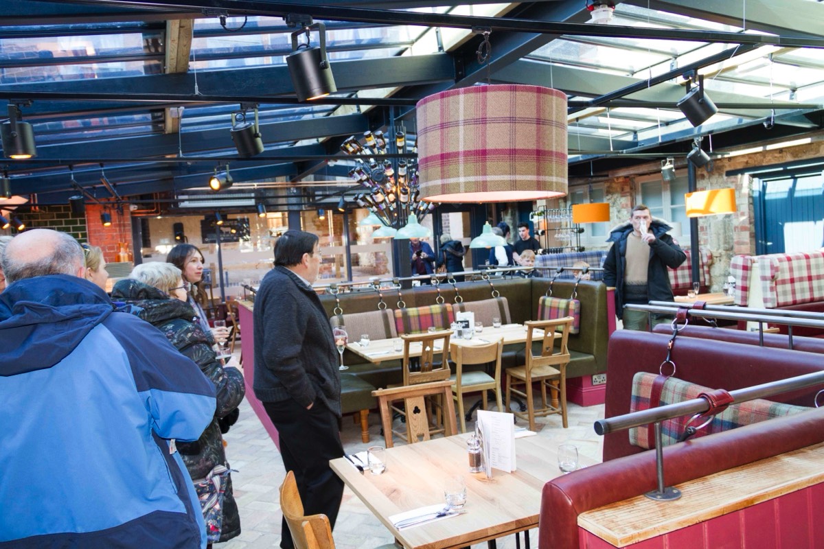 The Bull Restaurant area gets the once over by the guests
